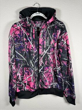 Moonshine Camo Pink & Black Hooded Zip-Up Jacket. Just a statement 🔥🙌🤩